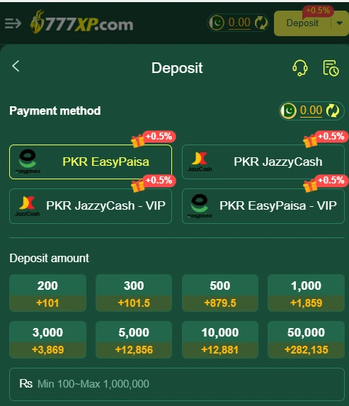 777XP Game deposit